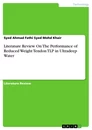 Título: Literature Review On The Performance of Reduced Weight Tendon TLP in Ultradeep Water