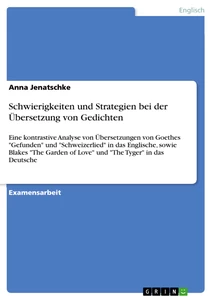 Titel: Schwierigkeiten und Strategien bei der Übersetzung von Gedichten