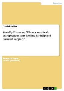 Titre: Start-Up Financing. Where can a fresh entrepreneur start looking for help and financial support?