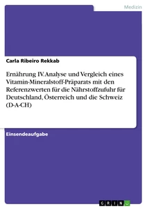 Titel: Ernährung IV. Analyse und Vergleich eines Vitamin-Mineralstoff-Präparats mit den Referenzwerten für die Nährstoffzufuhr für Deutschland, Österreich und die Schweiz (D-A-CH)