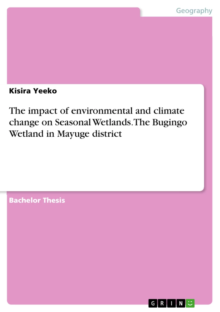 Titel: The impact of environmental and climate change on Seasonal Wetlands. The Bugingo Wetland in Mayuge district