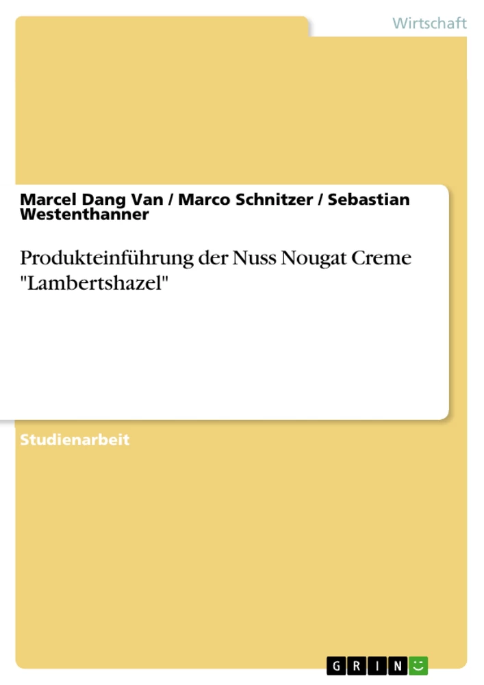 Title: Produkteinführung der Nuss Nougat Creme "Lambertshazel"