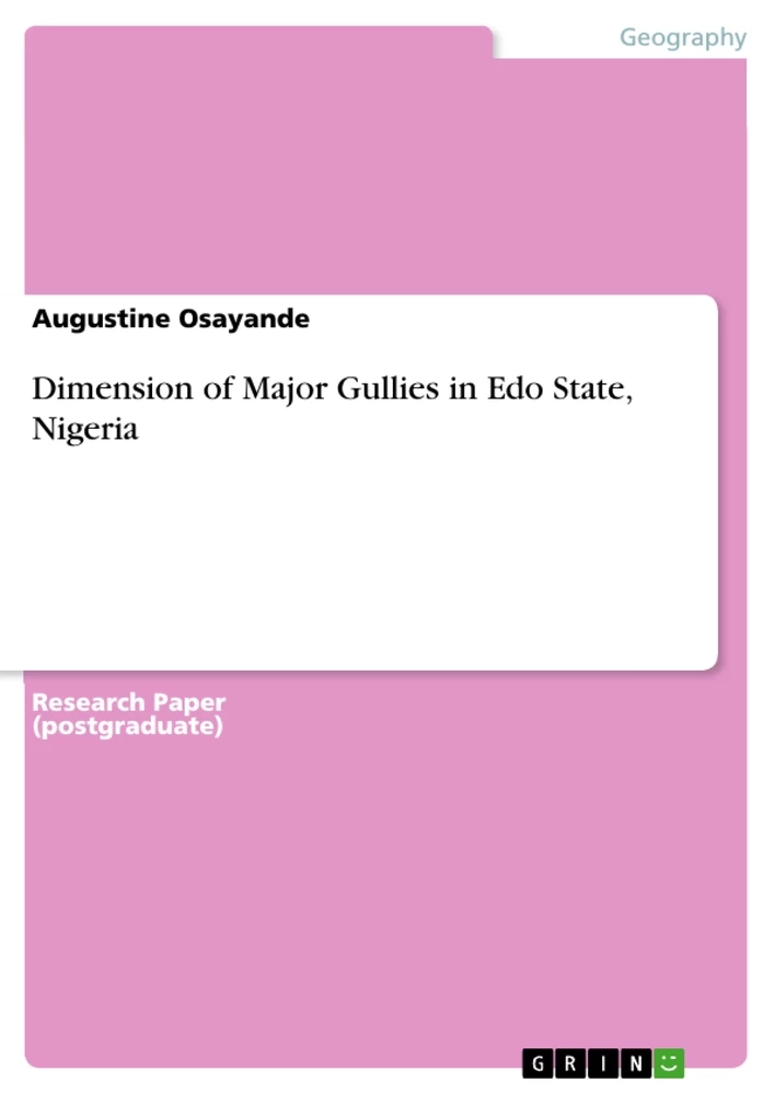 Título: Dimension of Major Gullies in Edo State, Nigeria