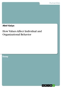 Titre: How Values Affect Individual and Organizational Behavior