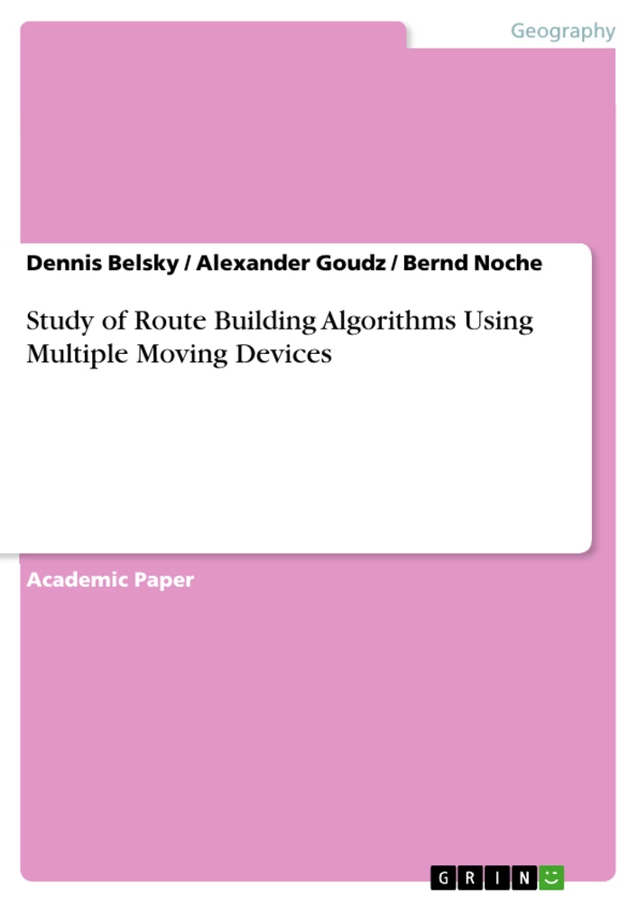 Título: Study of Route Building Algorithms Using Multiple Moving Devices