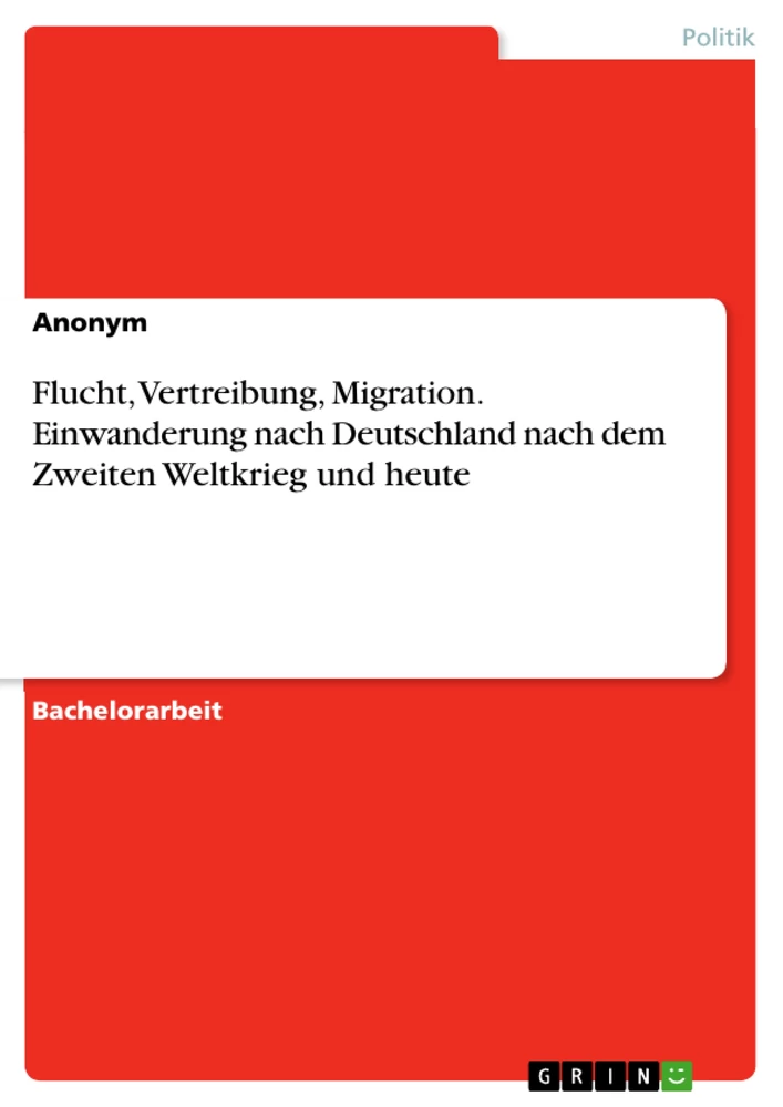 Titre: Flucht, Vertreibung, Migration. Einwanderung nach Deutschland nach dem Zweiten Weltkrieg und heute