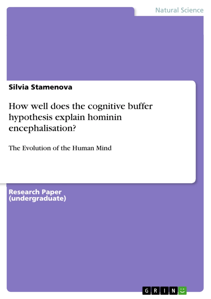 Titre: How well does the cognitive buffer hypothesis explain hominin encephalisation?