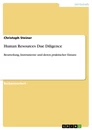 Titre: Human Resources Due Diligence