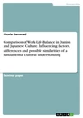 Titel: Comparison of Work-Life-Balance in Danish and Japanese Culture. Influencing factors, differences and possible similarities of a fundamental cultural understanding