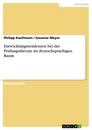 Title: Entwicklungstendenzen bei der Prüfungstheorie im deutschsprachigen Raum