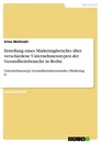 Titel: Erstellung eines Marketingberichts über verschiedene Unternehmenstypen der Gesundheitsbranche in Berlin