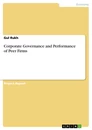 Titre: Corporate Governance and Performance of Peer Firms