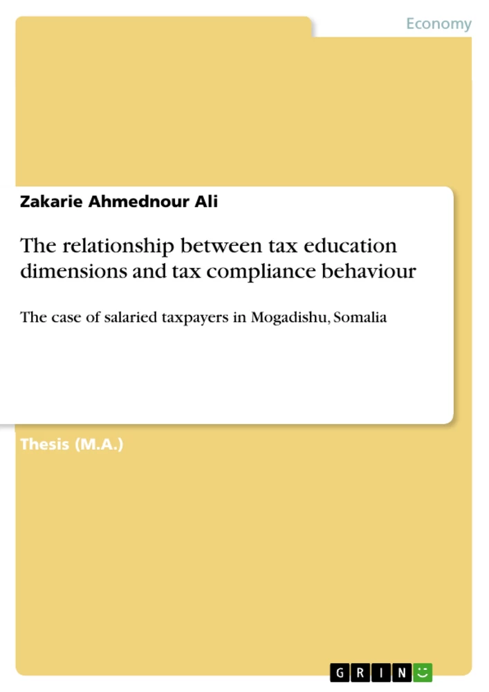Titel: The relationship between tax education dimensions and tax compliance behaviour