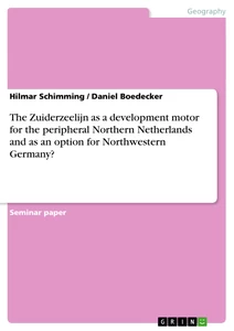 Title: The Zuiderzeelijn as a development motor for the peripheral Northern Netherlands and as an option for Northwestern Germany?