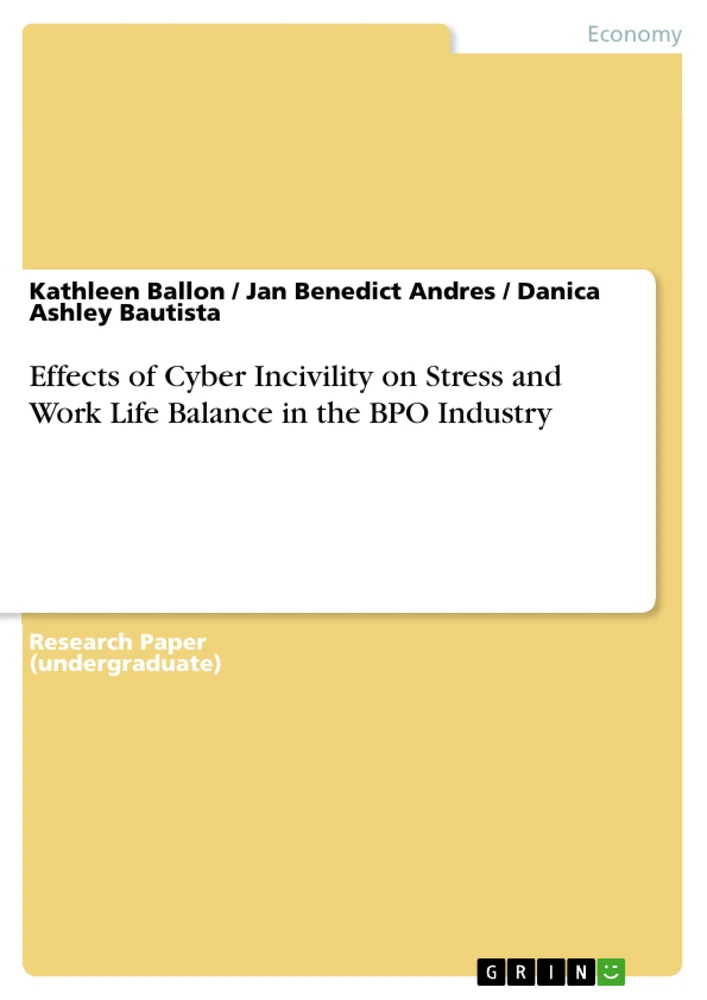 Title: Effects of Cyber Incivility on Stress and Work Life Balance in the BPO Industry