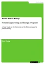 Titre: System Engineering and Energy programs
