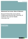 Titre: Research Partnership and Academic Collaboration between the University of Canberra- ACT and the Khalifa University-UAE