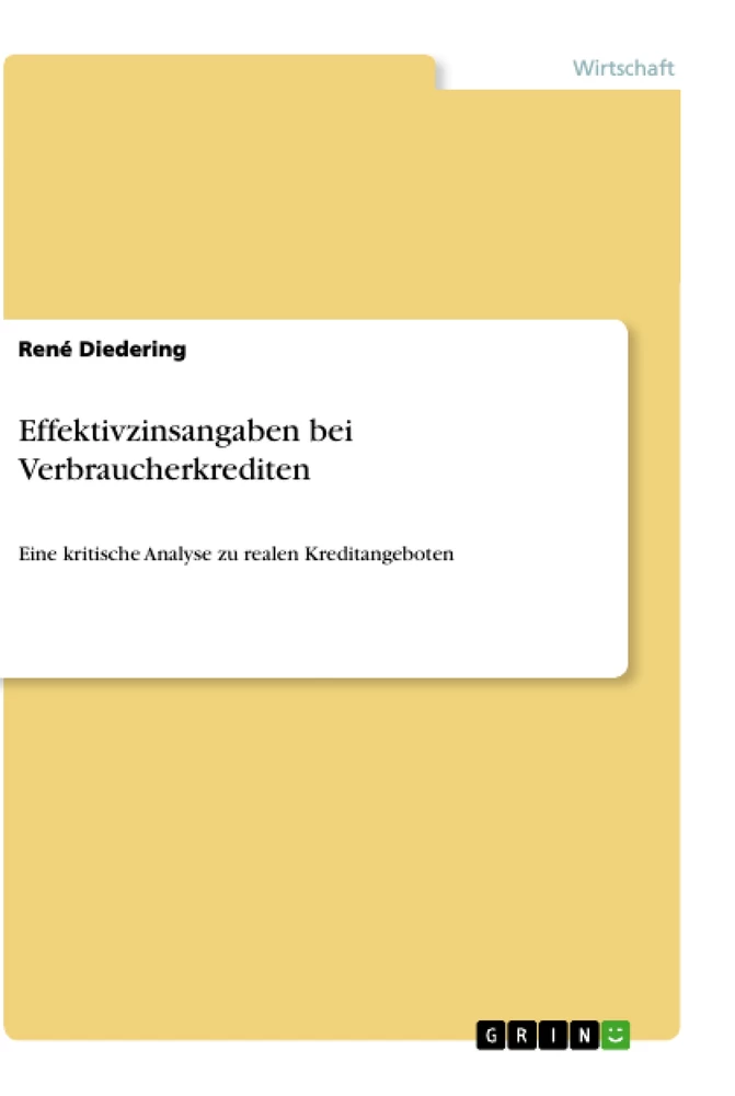 Title: Effektivzinsangaben bei Verbraucherkrediten