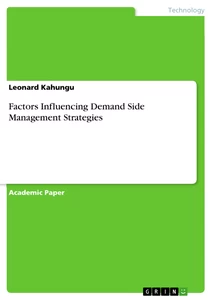 Titel: Factors Influencing Demand Side Management Strategies