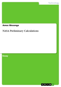 Title: NASA Preliminary Calculations