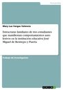Titel: Estructuras familiares de tres estudiantes que manifiestan comportamientos auto lesivos en la institución educativa José Miguel de Restrepo y Puerta