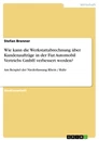 Title: Wie kann die Werkstattabrechnung über Kundenaufträge in der Fiat Automobil Vertriebs GmbH verbessert werden?