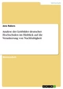 Título: Analyse der Leitbilder deutscher Hochschulen im Hinblick auf die Verankerung von Nachhaltigkeit