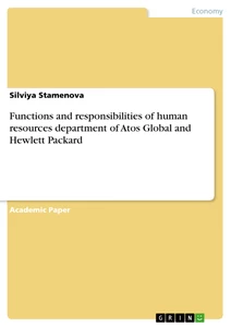 Title: Functions and responsibilities of human resources department of Atos Global and Hewlett Packard