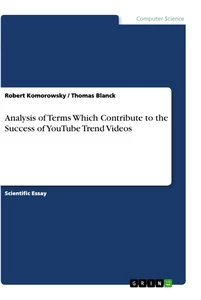 Titre: Analysis of Terms Which Contribute to the Success of YouTube Trend Videos