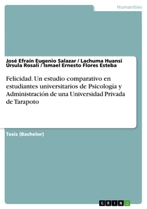 Título: Felicidad. Un estudio comparativo en estudiantes universitarios de Psicología y Administración de una Universidad Privada de Tarapoto