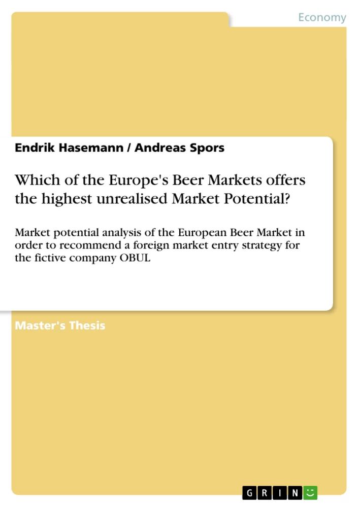Title: Which of the Europe's Beer Markets offers the highest unrealised Market Potential? 