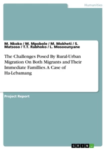 Titre: The Challenges Posed By Rural-Urban Migration On Both Migrants and Their Immediate Famillies. A Case of Ha-Lebamang