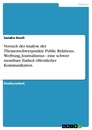 Titre: Versuch der Analyse der Themenschwerpunkte Public Relations, Werbung, Journalismus - eine schwer trennbare Einheit öffentlicher Kommunikation