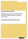 Titre: Managementreaktionen auf Shareholder Activism im Kontext guter Corporate Governance