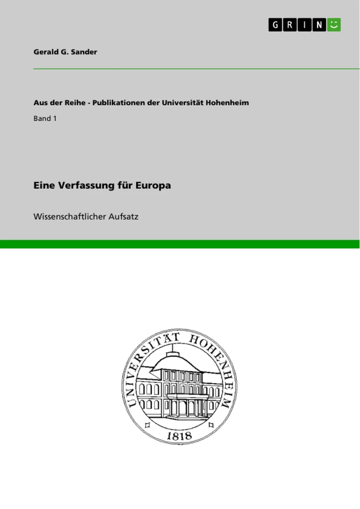 Title: Eine Verfassung für Europa