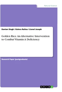 Titel: Golden Rice. An Alternative Intervention to Combat Vitamin A Deficiency