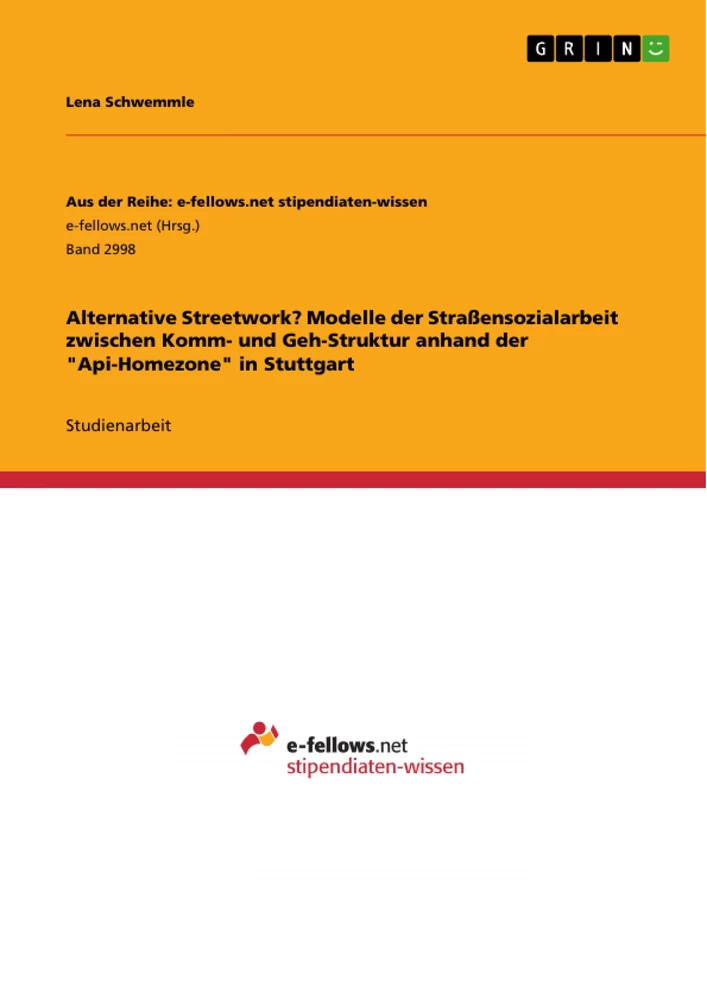 Titel: Alternative Streetwork? Modelle der Straßensozialarbeit zwischen Komm- und Geh-Struktur anhand der "Api-Homezone" in Stuttgart