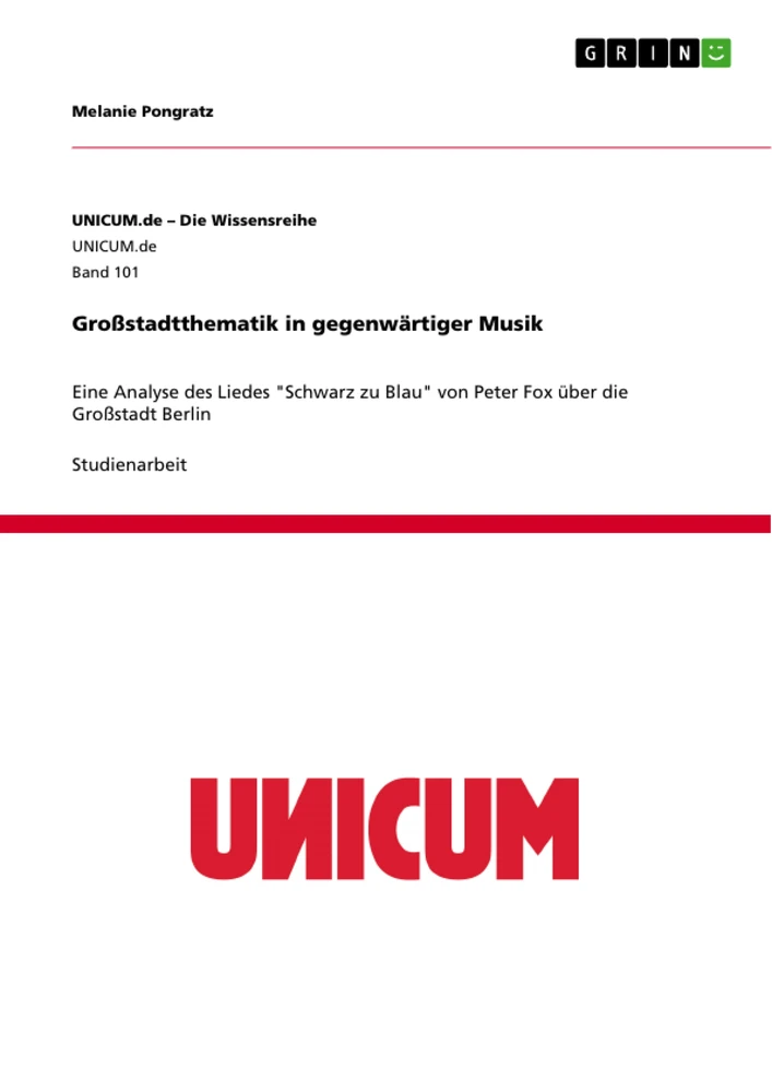 Title: Großstadtthematik in gegenwärtiger Musik