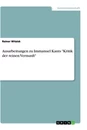 Titre: Ausarbeitungen zu Immanuel Kants "Kritik der reinen Vernunft"