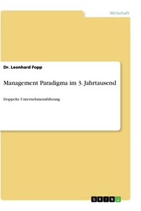 Título: Management Paradigma im 3. Jahrtausend