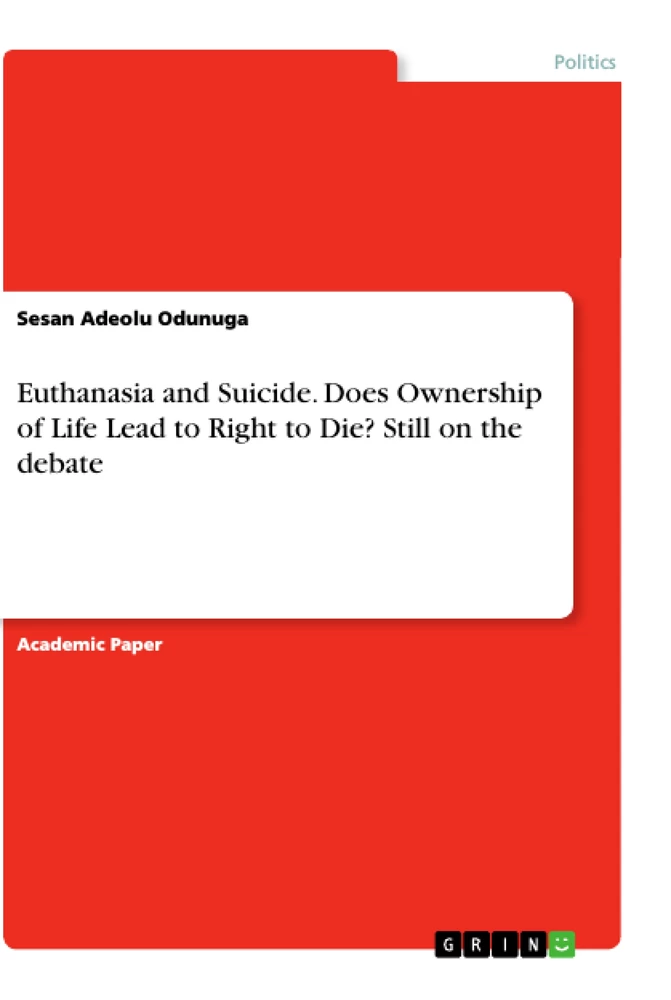 Titre: Euthanasia and Suicide. Does Ownership of Life Lead to Right to Die? Still on the debate