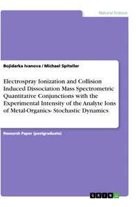 Title: Electrospray Ionization and Collision Induced Dissociation Mass Spectrometric Quantitative Conjunctions with the Experimental Intensity of the Analyte Ions of Metal-Organics- Stochastic Dynamics