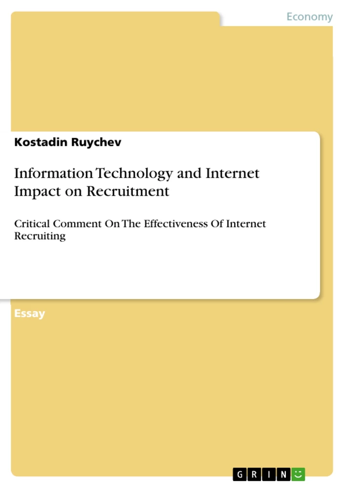 Title: Information Technology and Internet Impact on Recruitment