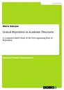 Titre: Lexical Repetition in Academic Discourse