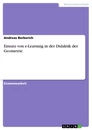 Título: Einsatz von e-Learning in der Didaktik der Geometrie