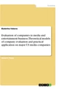 Titre: Evaluation of companies in media and entertainment business. Theoretical models of company evaluation and practical application on major US media companies