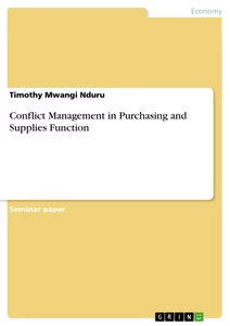 Titel: Conflict Management in Purchasing and Supplies Function