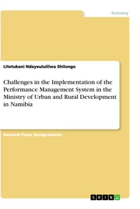 Título: Challenges in the Implementation of the Performance Management System in the Ministry of Urban and Rural Development in Namibia