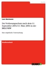 Titel: Der Verfassungsschutz nach dem 11. September 2001/11. März 2004 in der BRD/NRW