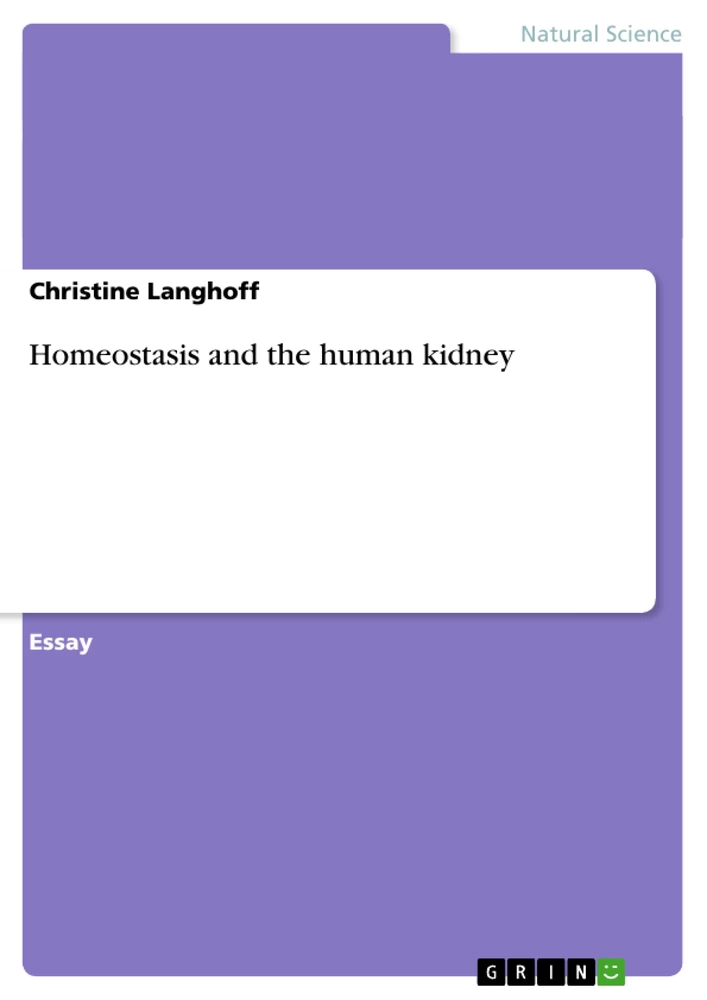 Title: Homeostasis and the human kidney